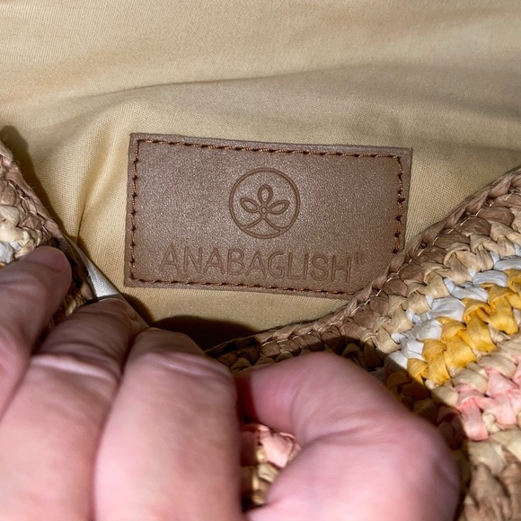 EUC SUNDANCE Anabaglish Catalonia Straw Belt Bag Striped Multi Fanny Sling - Picture 8 of 8